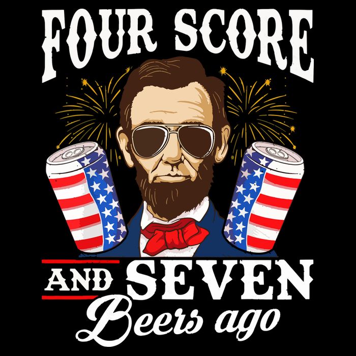Four Score And 7 Beers Ago 4th Of July Drinking Like Lincoln Cropped Pullover Crew