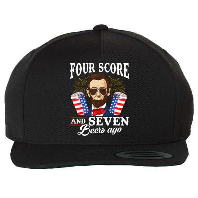 Four Score And 7 Beers Ago 4th Of July Drinking Like Lincoln Wool Snapback Cap
