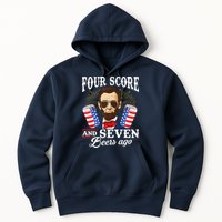 Four Score And 7 Beers Ago 4th Of July Drinking Like Lincoln Hoodie