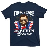 Four Score And 7 Beers Ago 4th Of July Drinking Like Lincoln T-Shirt