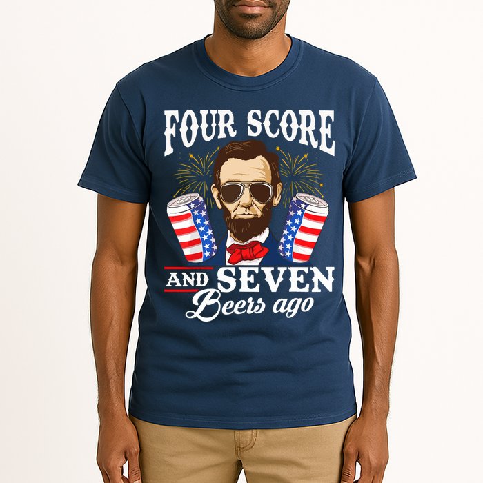 Four Score And 7 Beers Ago 4th Of July Drinking Like Lincoln Tall T-Shirt