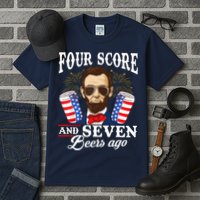 Four Score And 7 Beers Ago 4th Of July Drinking Like Lincoln Tall T-Shirt