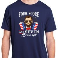 Four Score And 7 Beers Ago 4th Of July Drinking Like Lincoln Adult ChromaSoft Performance T-Shirt