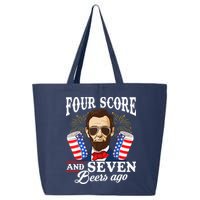 Four Score And 7 Beers Ago 4th Of July Drinking Like Lincoln 25L Jumbo Tote