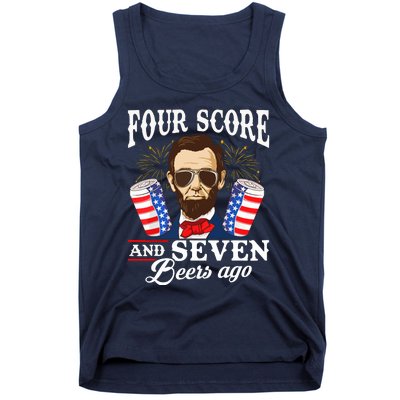 Four Score And 7 Beers Ago 4th Of July Drinking Like Lincoln Tank Top