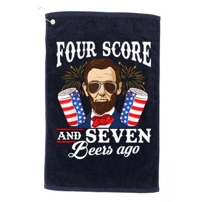 Four Score And 7 Beers Ago 4th Of July Drinking Like Lincoln Golf Towel