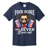 Four Score And 7 Beers Ago 4th Of July Drinking Like Lincoln Kids T-Shirt