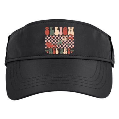 Funny Sleigh All Day Christmas In July Retro Vintage Ugly Adult Drive Performance Visor