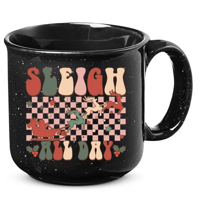 Funny Sleigh All Day Christmas In July Retro Vintage Ugly 15oz Campfire Ceramic Mug