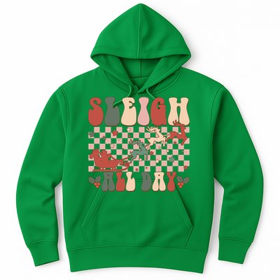 Funny Sleigh All Day Christmas In July Retro Vintage Ugly Hoodie