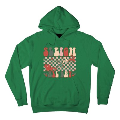 Funny Sleigh All Day Christmas In July Retro Vintage Ugly Hoodie