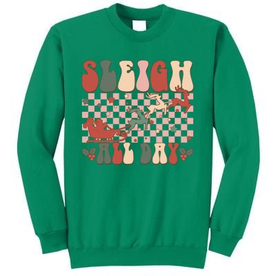 Funny Sleigh All Day Christmas In July Retro Vintage Ugly Sweatshirt