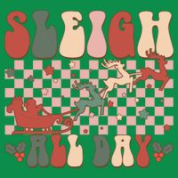 Funny Sleigh All Day Christmas In July Retro Vintage Ugly Button