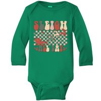 Funny Sleigh All Day Christmas In July Retro Vintage Ugly Baby Long Sleeve Bodysuit