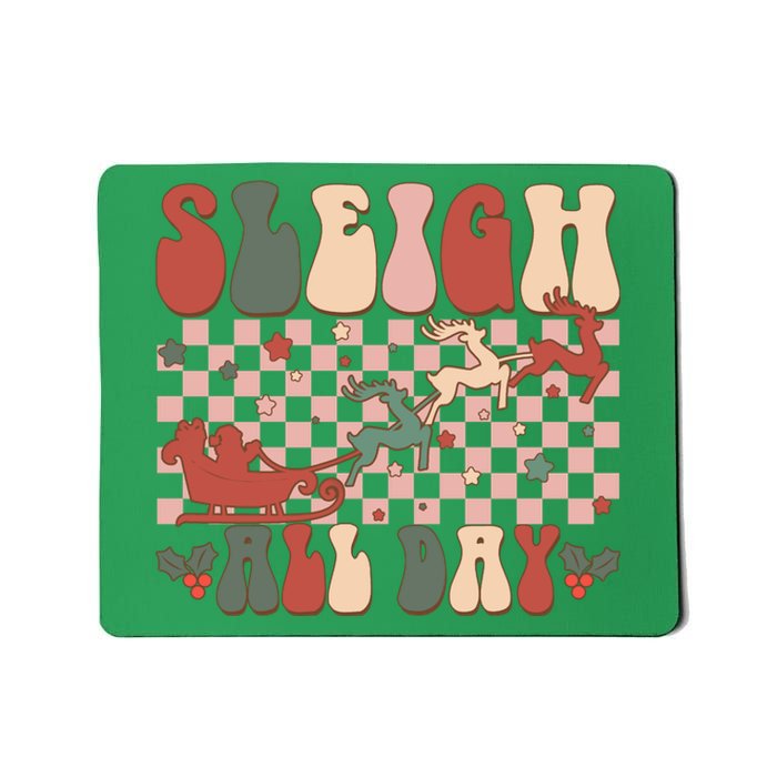 Funny Sleigh All Day Christmas In July Retro Vintage Ugly Mousepad