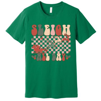 Funny Sleigh All Day Christmas In July Retro Vintage Ugly Premium T-Shirt