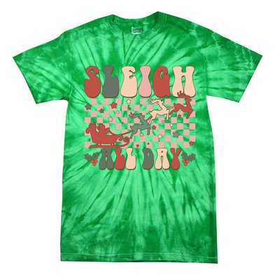 Funny Sleigh All Day Christmas In July Retro Vintage Ugly Tie-Dye T-Shirt