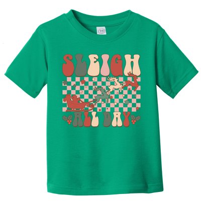 Funny Sleigh All Day Christmas In July Retro Vintage Ugly Toddler T-Shirt