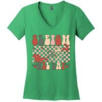 Funny Sleigh All Day Christmas In July Retro Vintage Ugly Women's V-Neck T-Shirt