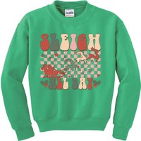 Funny Sleigh All Day Christmas In July Retro Vintage Ugly Kids Sweatshirt