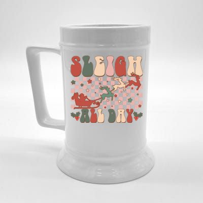 Funny Sleigh All Day Christmas In July Retro Vintage Ugly Beer Stein