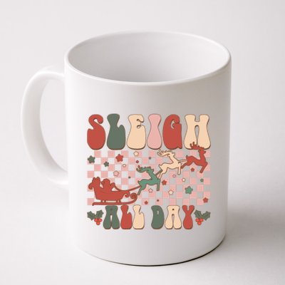 Funny Sleigh All Day Christmas In July Retro Vintage Ugly Coffee Mug