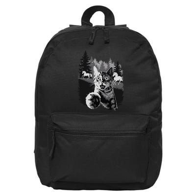 Funny Surprised And Scared Cat Selfie With Unicorns 16 in Basic Backpack
