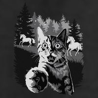 Funny Surprised And Scared Cat Selfie With Unicorns Trucker Hat