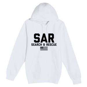 FRONT & Search And Rescue American Flag SAR Team Premium Pullover Hoodie