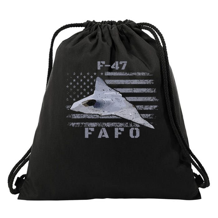 F-47 Stealth Aircraft Military Design FA FO Aviation Drawstring Bag
