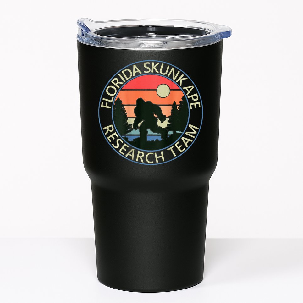 Florida Skunk Ape Research Team Camping Outdoors Back Print Tumbler