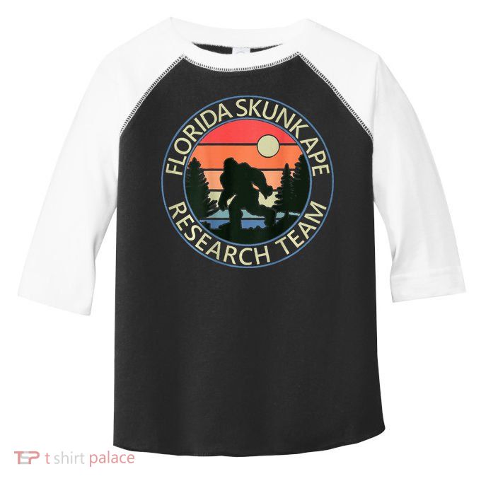 Florida Skunk Ape Research Team Camping Outdoors Back Print Toddler Fine Jersey T-Shirt