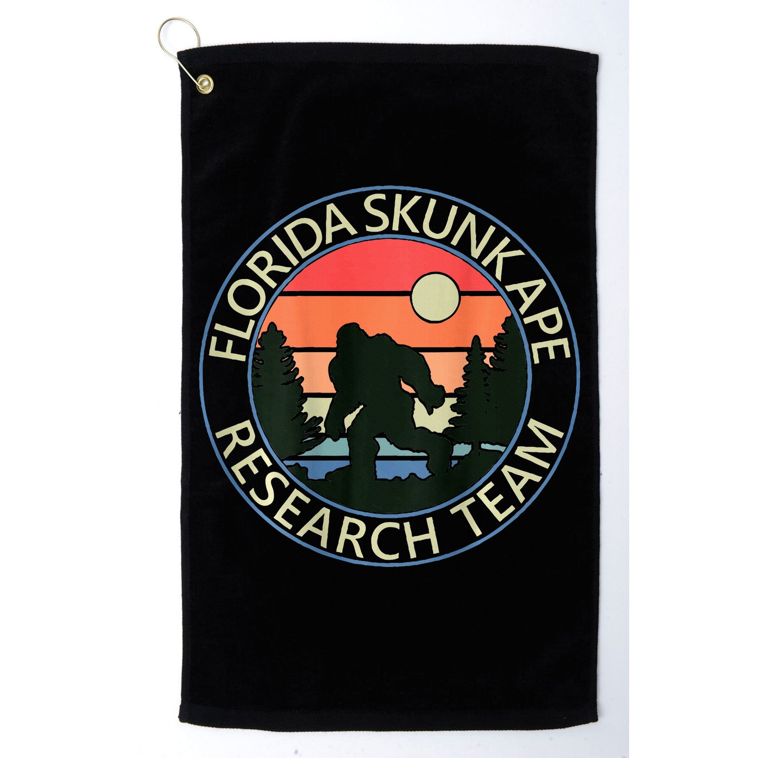 Florida Skunk Ape Research Team Camping Outdoors Back Print Golf Towel