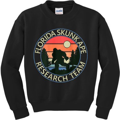 Florida Skunk Ape Research Team Camping Outdoors Back Print Kids Sweatshirt