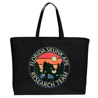 Florida Skunk Ape Research Team Camping Outdoors Back Print Cotton Canvas Jumbo Tote