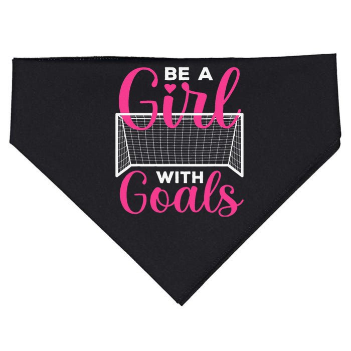 Funny Soccer Art For Girls Teens  Soccer Lovers Players USA-Made Doggie Bandana