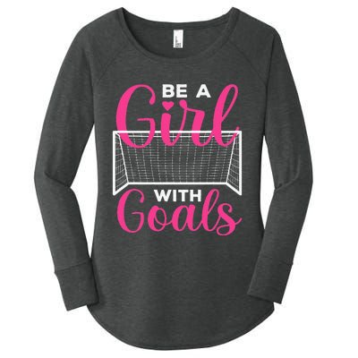 Funny Soccer Art For Girls Teens  Soccer Lovers Players Women's Perfect Tri Tunic Long Sleeve Shirt