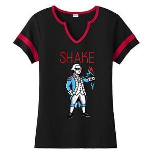 Funny Shake And Bake 4th Of July Couple Matching Ladies Halftime Notch Neck Tee