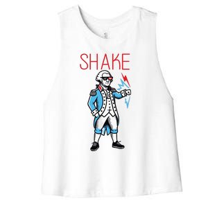 Funny Shake And Bake 4th Of July Couple Matching Women's Racerback Cropped Tank