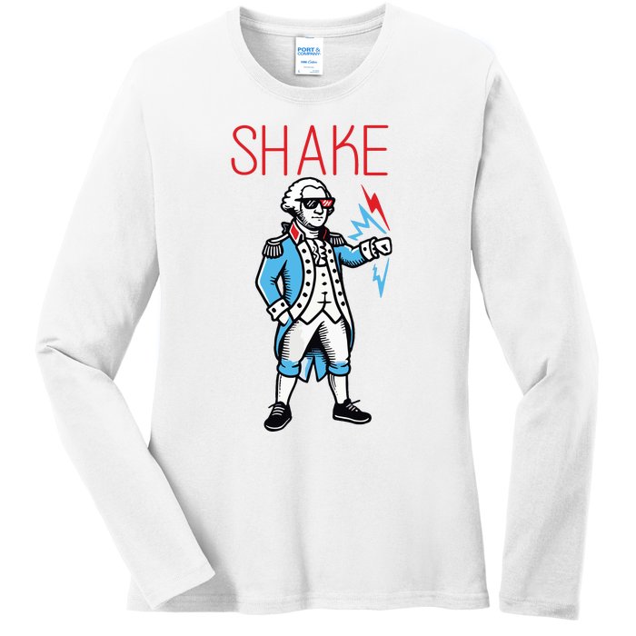 Funny Shake And Bake 4th Of July Couple Matching Ladies Long Sleeve Shirt