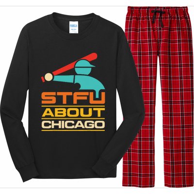 Funny STFU About Chicago Vintage Apparel Long Sleeve Pajama Set