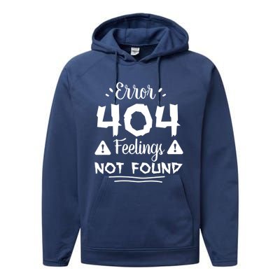 Funny Single Anti Valentine Gift Error 404 Feelings Not Found Gift Performance Fleece Hoodie