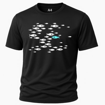 Fish Swim Against The Current In The Sea Performance Shirt