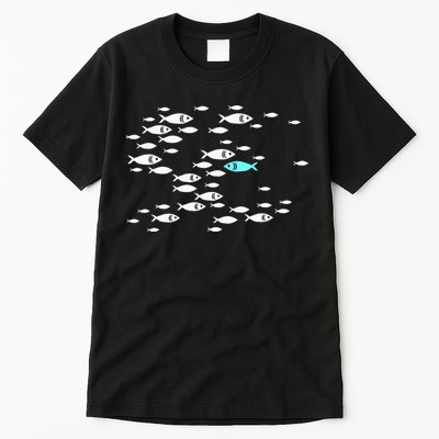 Fish Swim Against The Current In The Sea Tall T-Shirt
