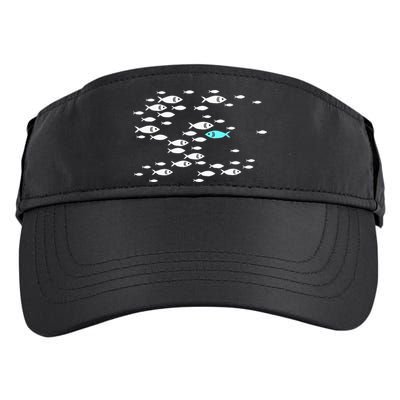 Fish Swim Against The Current In The Sea Adult Drive Performance Visor