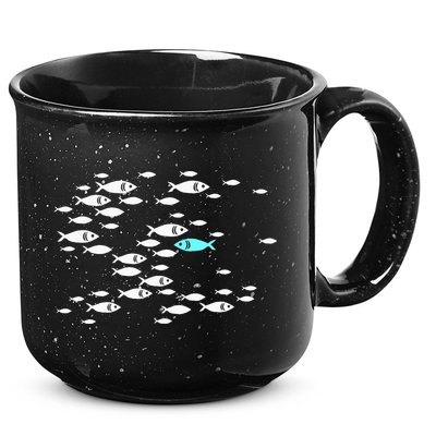 Fish Swim Against The Current In The Sea 15oz Campfire Ceramic Mug