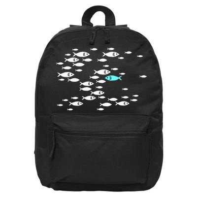 Fish Swim Against The Current In The Sea 16 in Basic Backpack