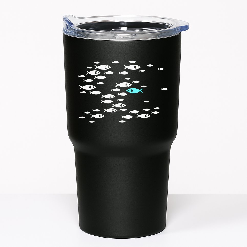 Fish Swim Against The Current In The Sea Tumbler