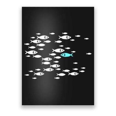 Fish Swim Against The Current In The Sea Poster