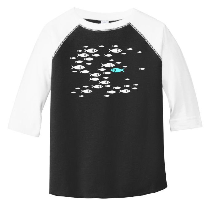 Fish Swim Against The Current In The Sea Toddler Fine Jersey T-Shirt
